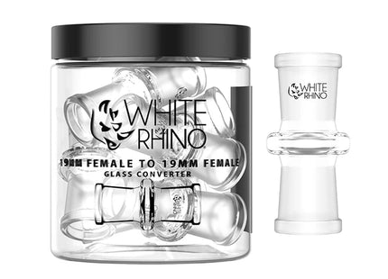 WHITE RHINO 19MM FEMALE TO 19MM MALE GLASS CONVERTER  10CT
