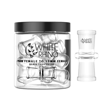 WHITE RHINO 19MM FEMALE TO 19MM MALE GLASS CONVERTER  10CT