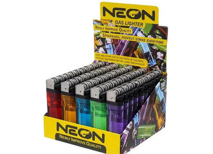 NEON FLINT LIGHTER - 50PC/TRAY -1000PC/CS