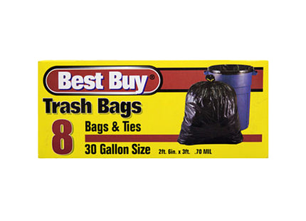 BEST BUY TRASH BAG -8CT -30GAL