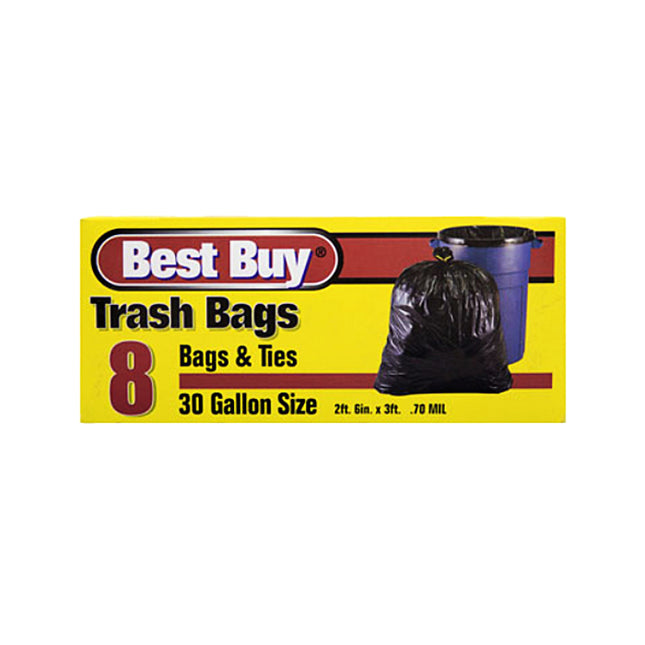 BEST BUY TRASH BAG -8CT -30GAL