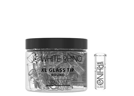 WHITE RHINO XL GLASS TIP FLAT - 50 COUNT JAR