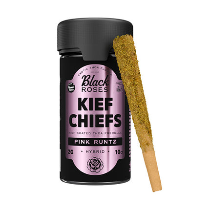 Black Roses Kief Chiefs Coated THCA Pre-Rolls | (10ct) 20g  Pink Runtz – Hybrid