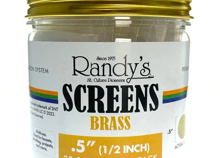 RANDY'S BRASS SCREEN JARS 0.5" 20CT