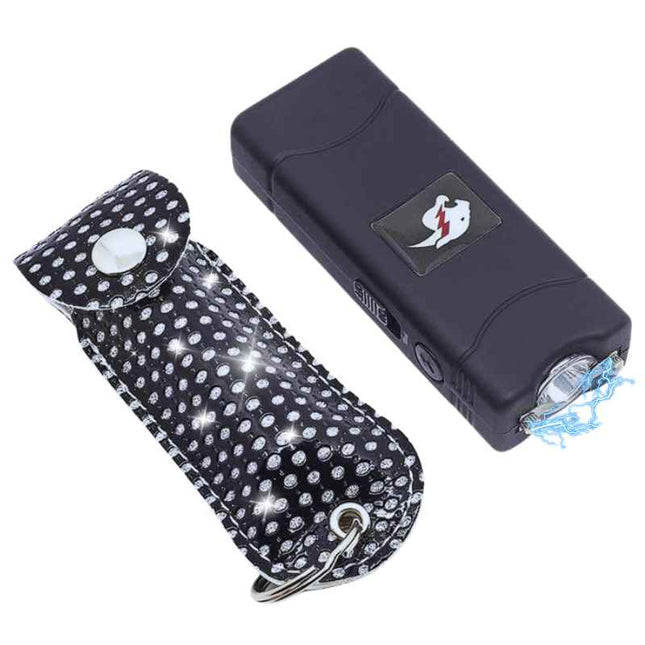 CHEETAH COMBO STUN GUN & PEPPER SPARY BLACK COLOR
