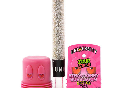 UNIVERSITY x ZOUR STASH 3.5GRAM PRE-ROLL - DIAMOND COATED - SATIVA - STRAWBERRY BUBBLEGUM