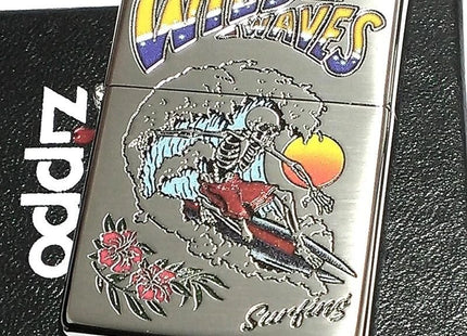 ZIPPO LIGHTER SURFING SKULL 1CT