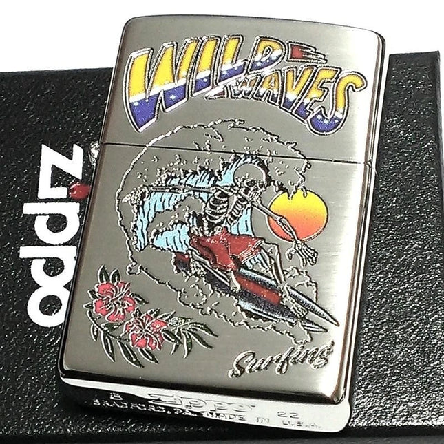 ZIPPO LIGHTER SURFING SKULL 1CT