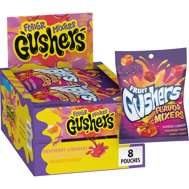 GUSHERS 4.25oZ FRUIT FLAVOR SNACK FLAVOR MIXERS 8PACKS