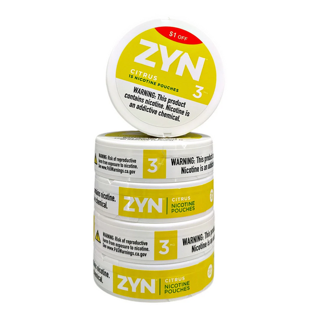 ZYN NICOTINE POUCHES 3MG $1 OFF CITRUS 5PACK
