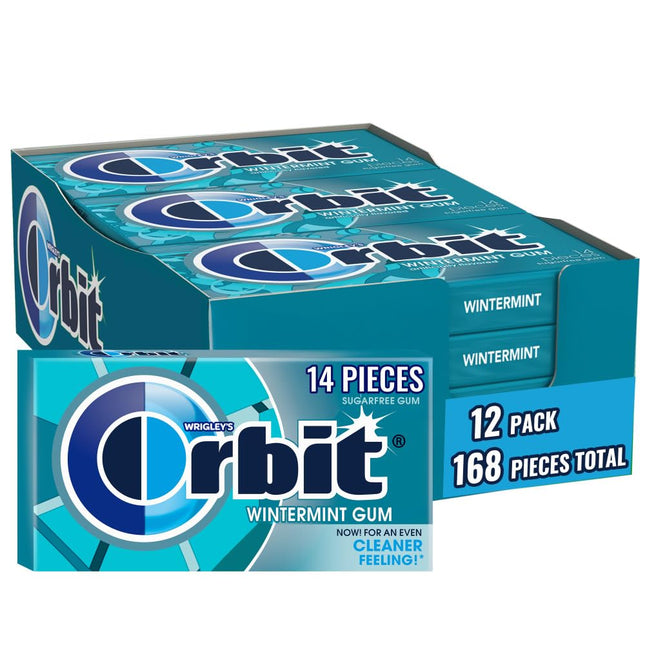 WRIGLEY'S ORBIT SUGARFREE GUM  WINTERMINT 12PACKS