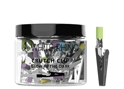 WHITE RHINO CRUTCH CLIP- GLOW IN THE DARK - 50 CT JAR