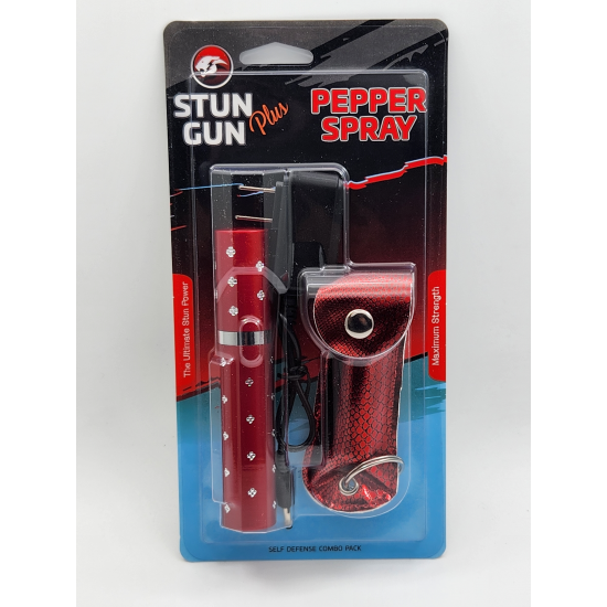 CHEETAH RED LIPSTICK STUN GUN & PEPPER SPARY