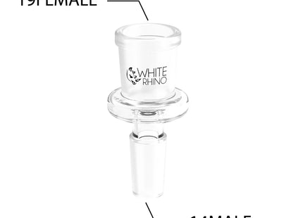 WHITE RHINO 14MM MALE TO 19MM FEMALE GLASS CONVERTER