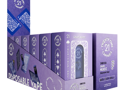 21 CANNABIS USB 2ML DISPOSABLE GRAPE NERDZ(I) 6PACK